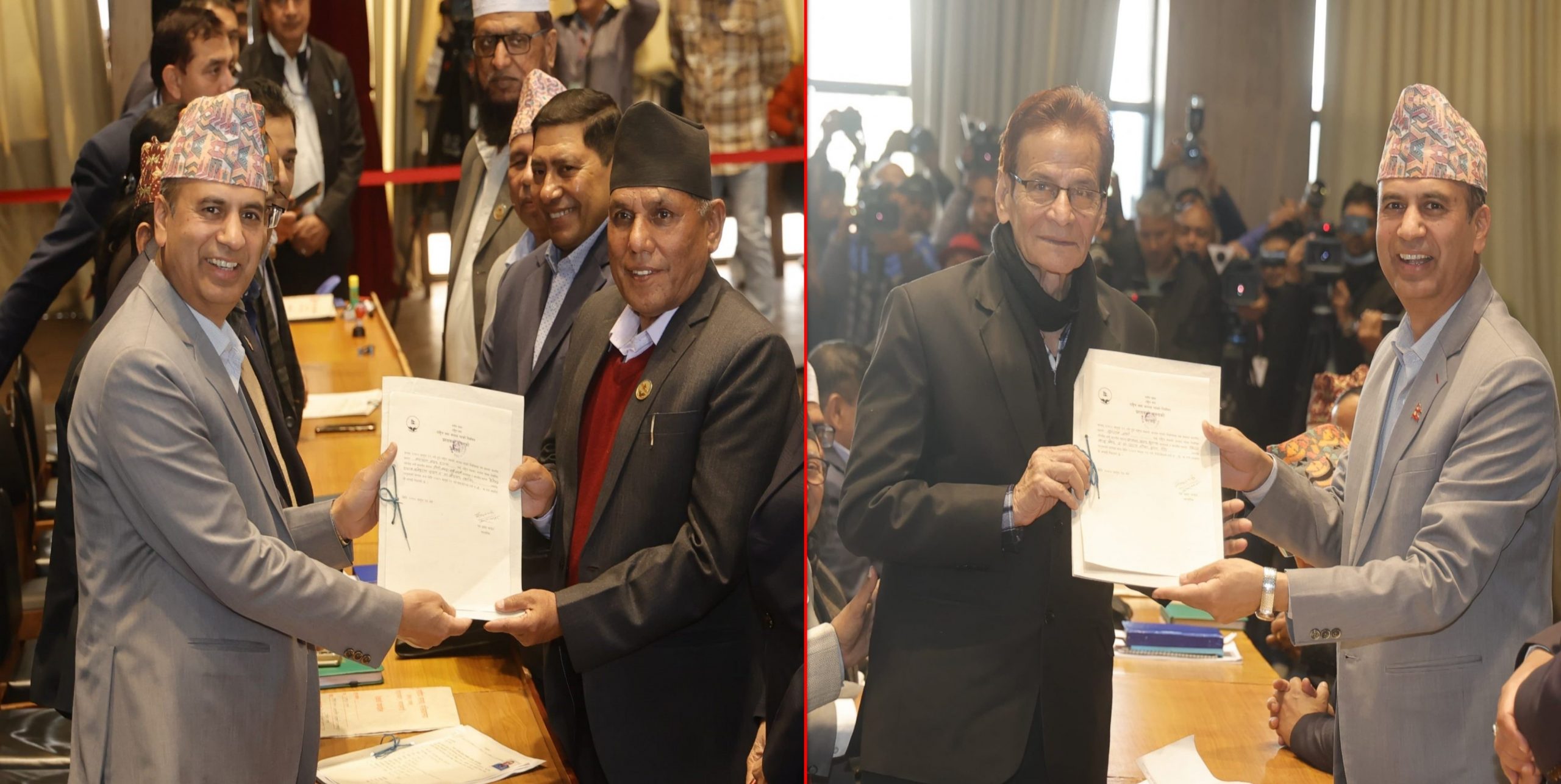 Dahal and Sharma registered nominations for Chair of NA (photos)