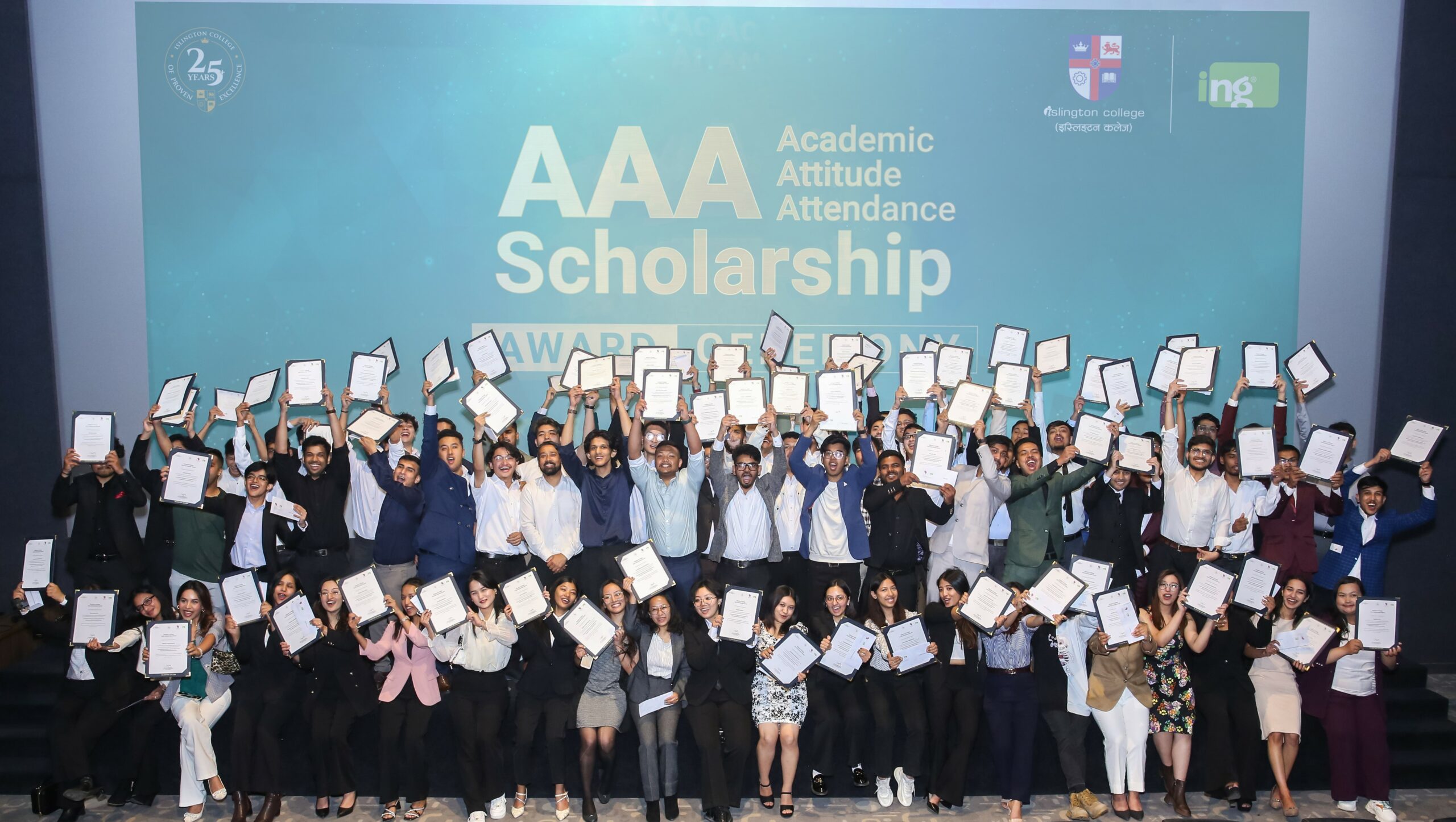 Islington College honored 157 students, with approx. NRs. 4.5 Crores in AAA Scholarship Award Ceremony 2024
