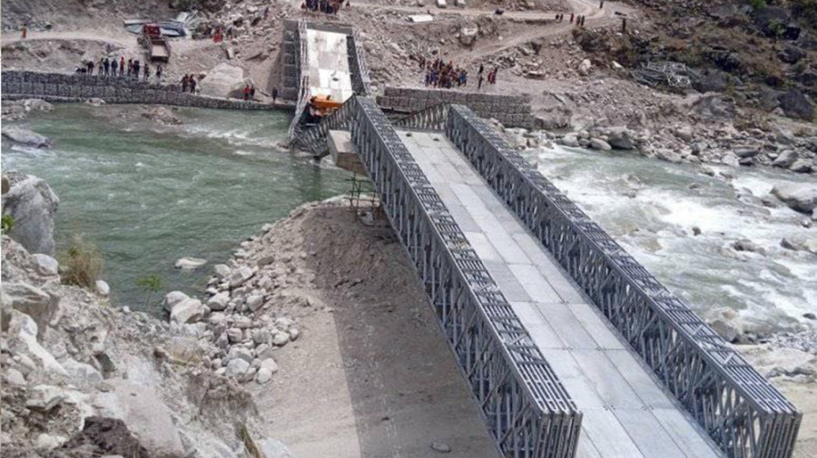 Construction of Bailey bridge along Bheri corridor in final stage
