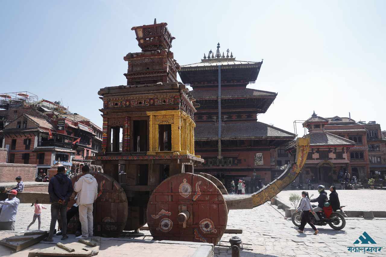 ‘Biska Jatra’: Construction of chariot for Bhairavnath in final stage (photos)