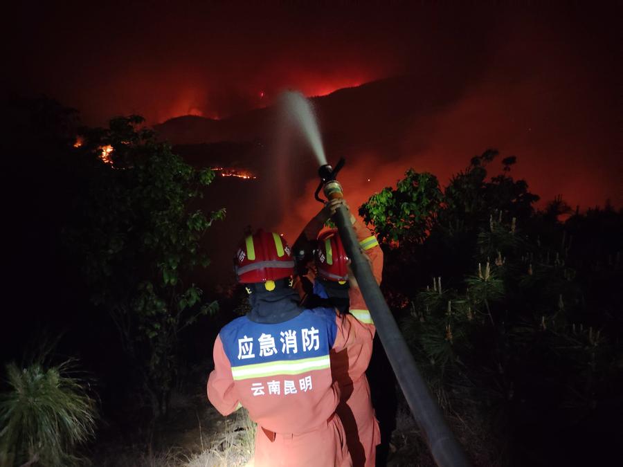 Over 2,300 people battling forest fire in southwest China