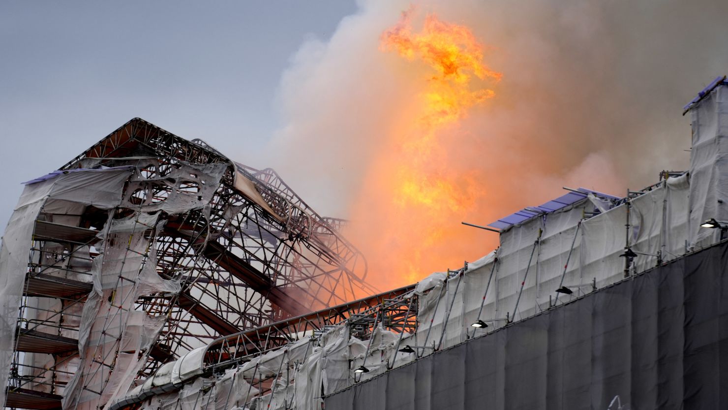 Blaze engulfs historic Copenhagen landmark building