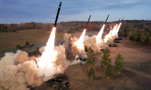 N. Korea’s Kim oversees test of multiple rocket launcher