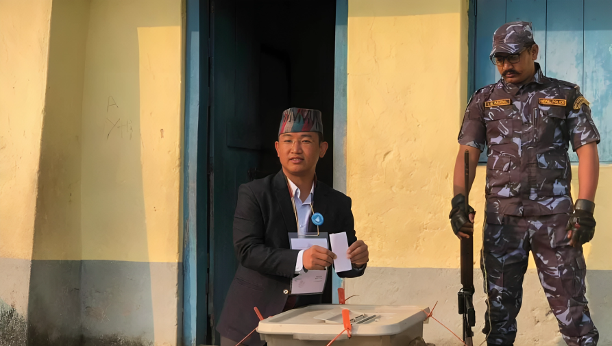 By-election: RSP candidate Limbu cast his vote