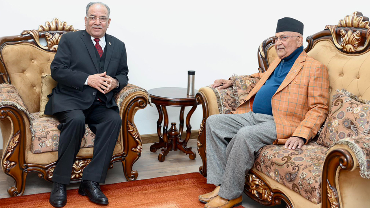 PM Dahal & CPN-UML Chair Oli met in Baluwatar