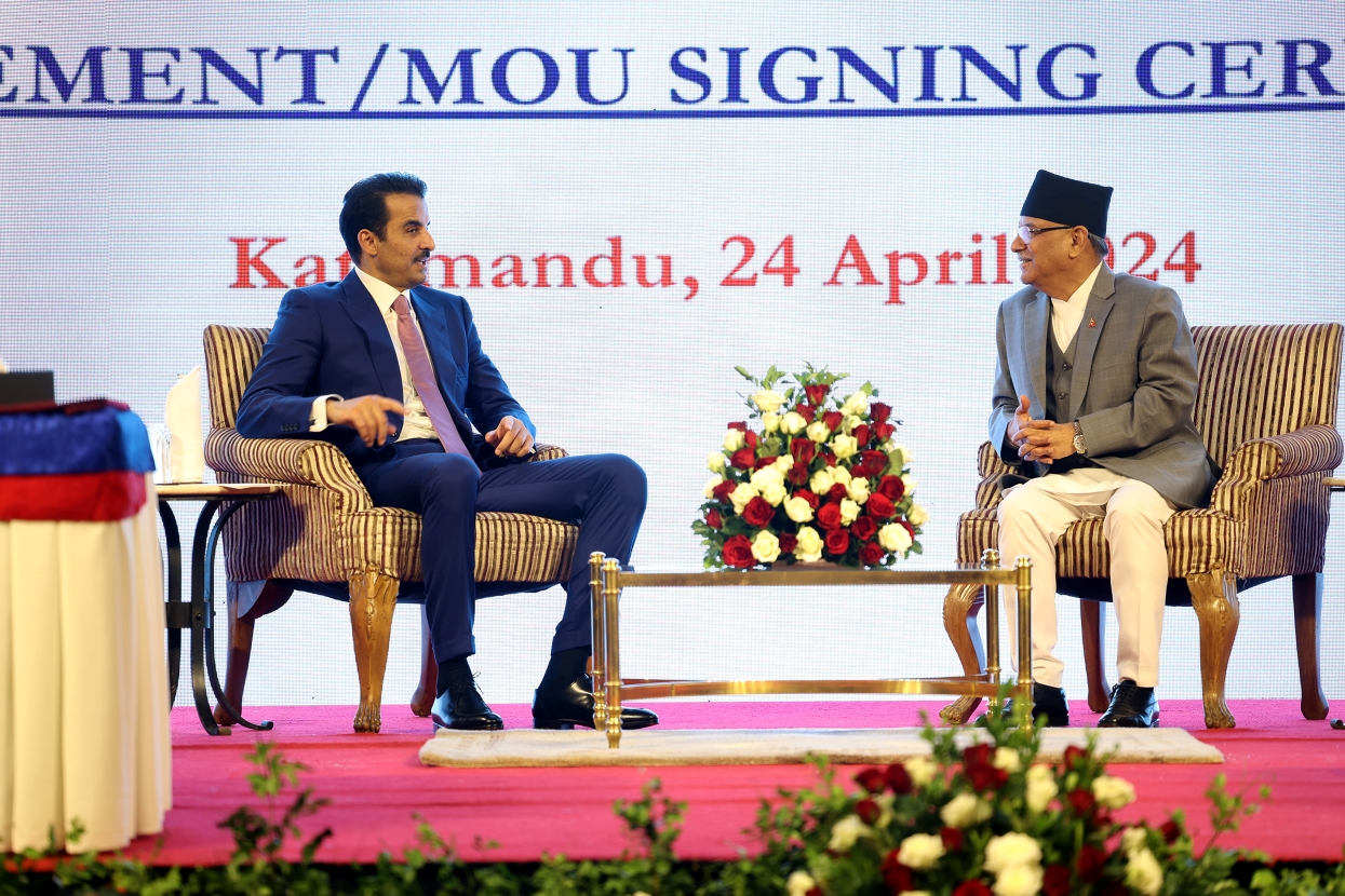 Nepal-Qatar bilateral talks: PM Dahal urges Qatar to increase investment in Nepal