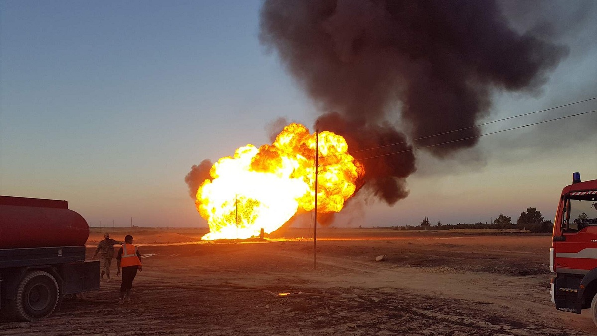 Fire reported in Syrian oil pipeline