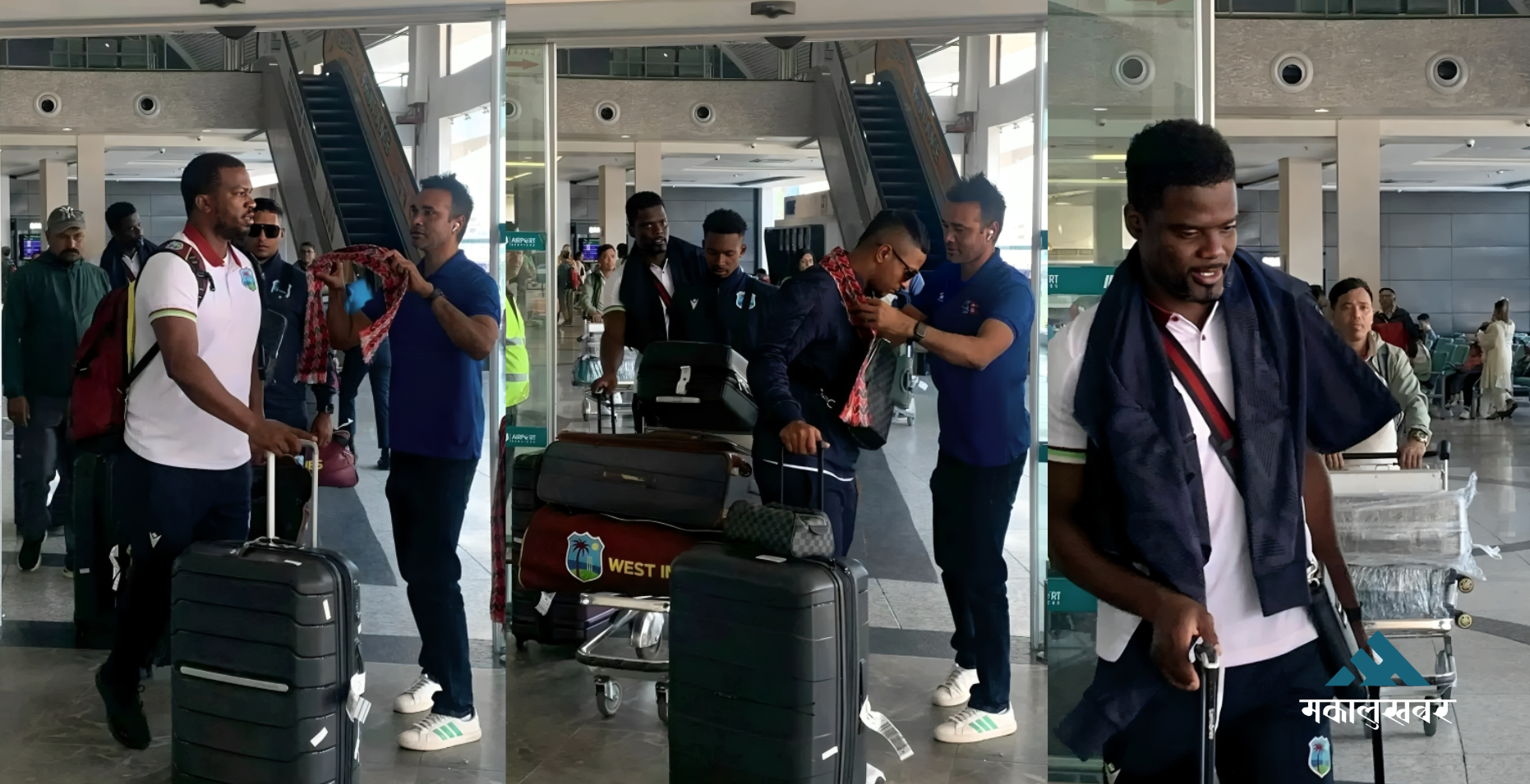 West Indies cricket team, winner of Two World Cups, arrives in Nepal (photos)
