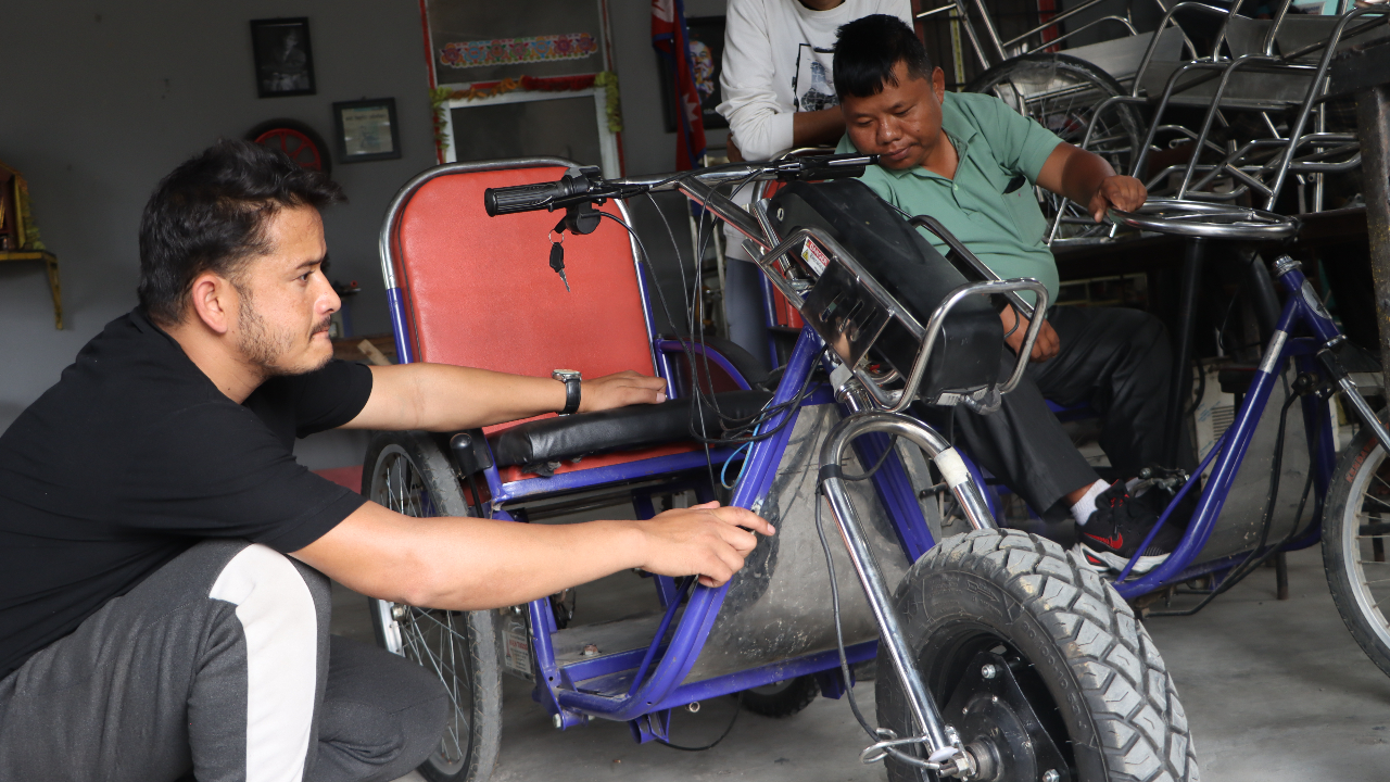 Locally made electric wheelchair makes life easier for Bomjon