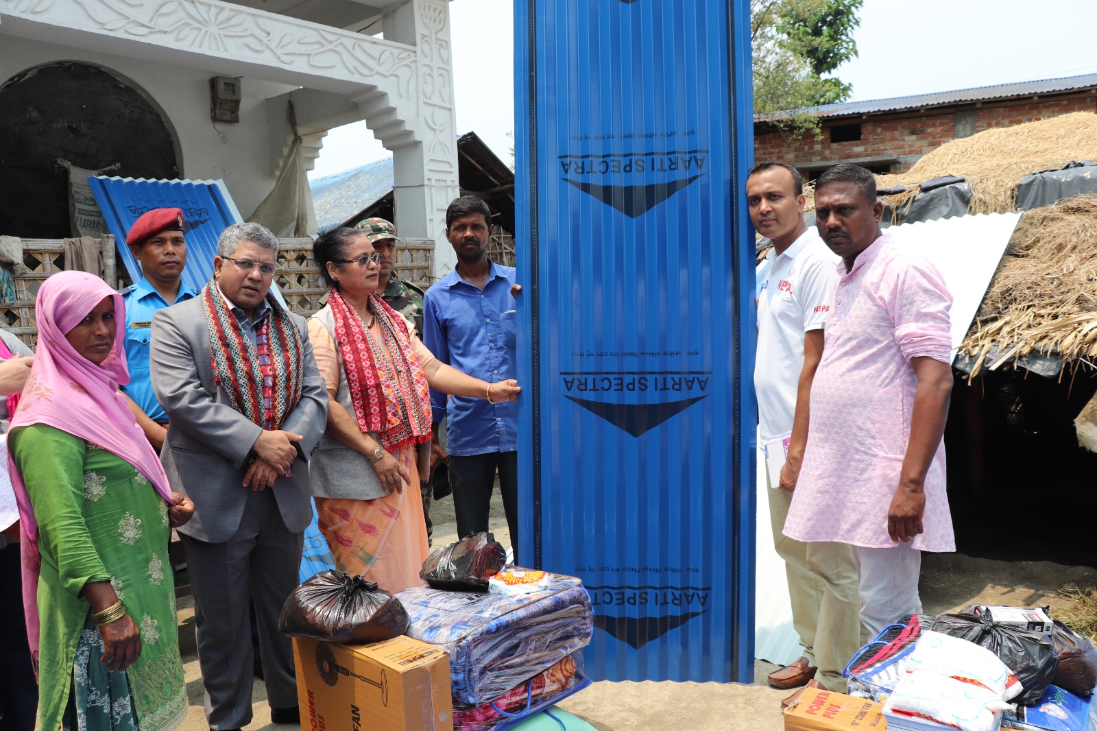Relief materials distributed to 12 fire-affected families in Duhabi & Itahari (photos)