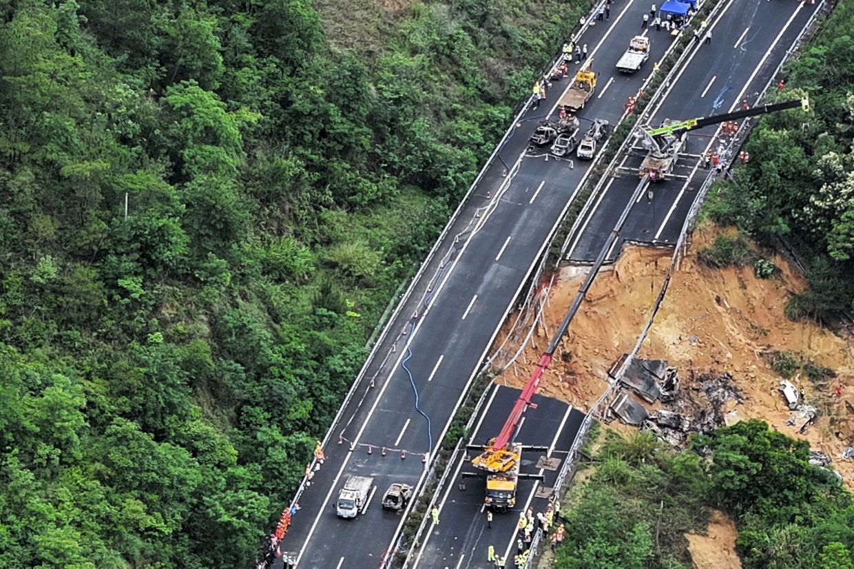 Death toll up to 48 after road collapse in south China’s Guangdong