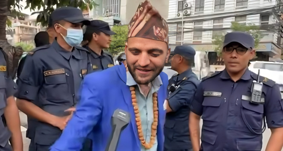 Nicholas Bhushal held for chanting in favor of Sandeep Lamichhane outside SC premises