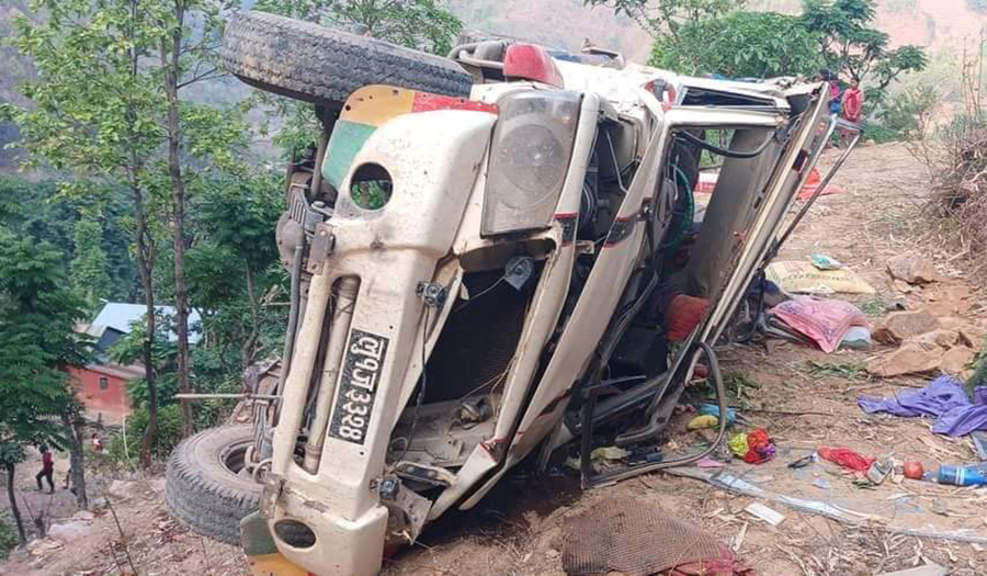 Two dead, 13 injured in Palpa Jeep accident