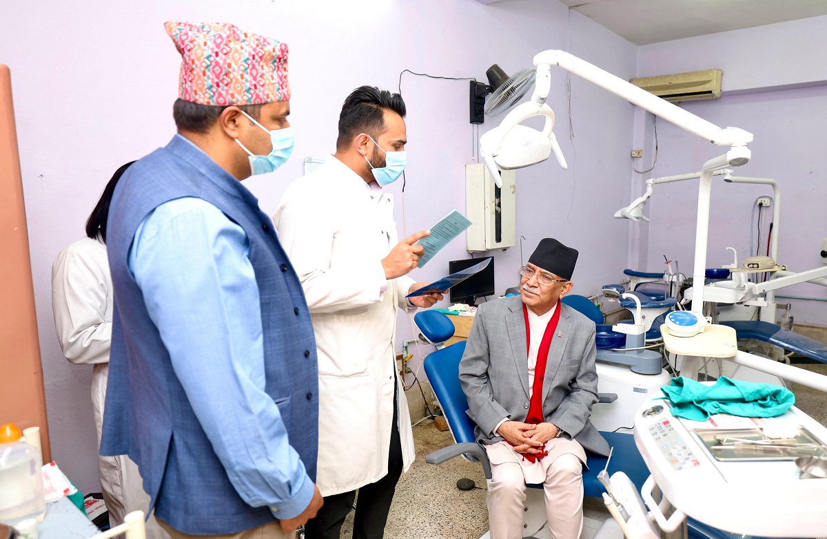 PM reports at Bir Hospital for dental examination