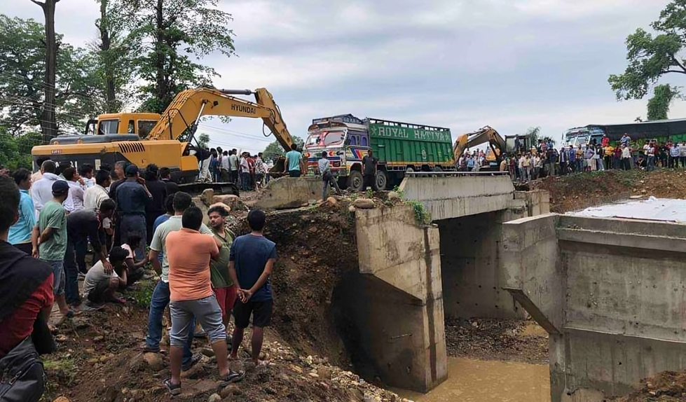 East-West highway blocked due to road collapse in Gaindakot