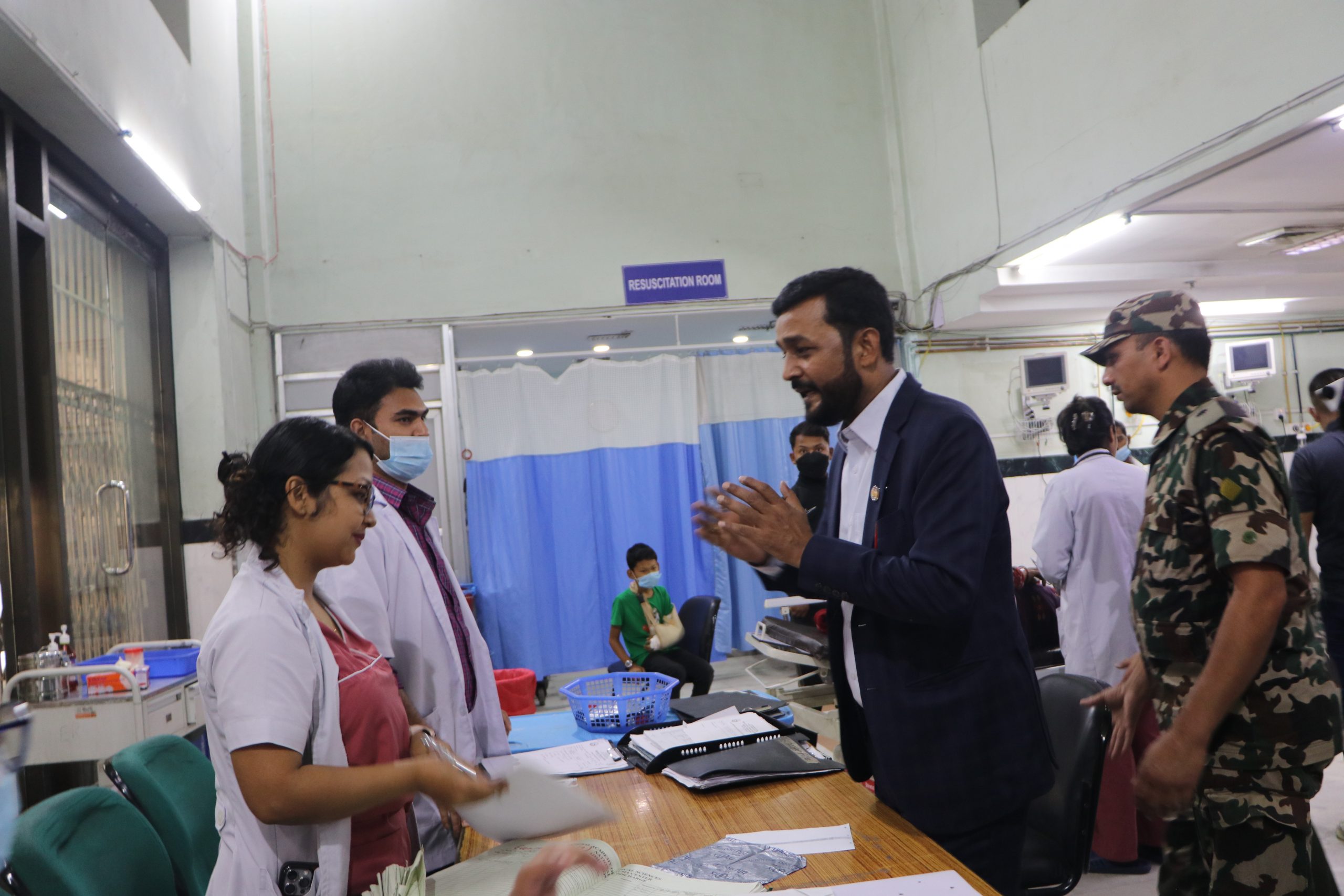 Health Minister Pradeep Yadav conducts inspection at Bir Hospital