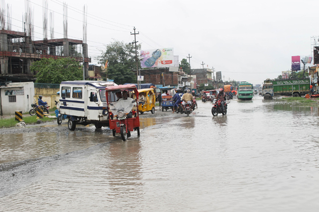 Biratnagar submerged due to continuous rainfall