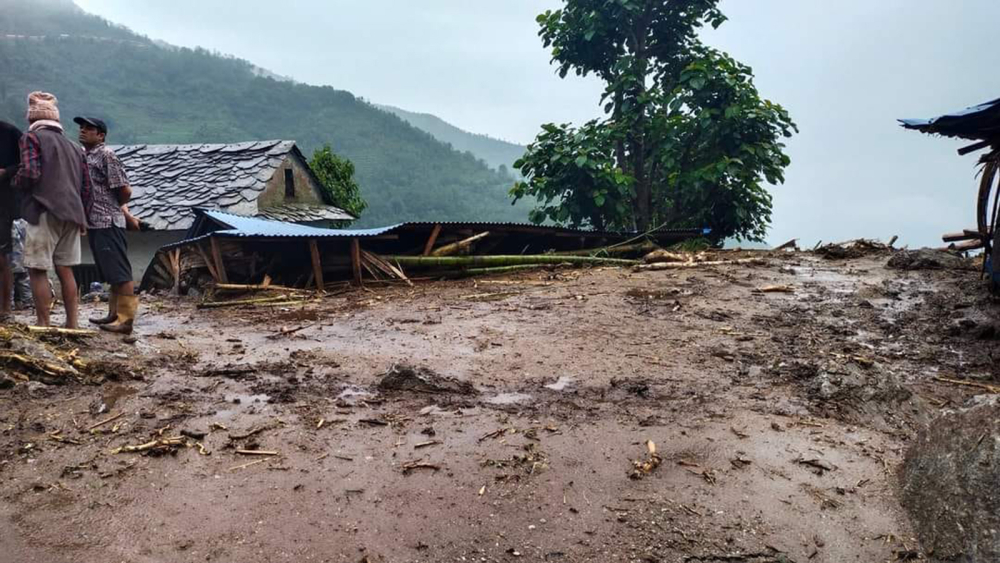 Two children killed in Kaski landslide, 4 injured as 3 homes washed away in Lamjung