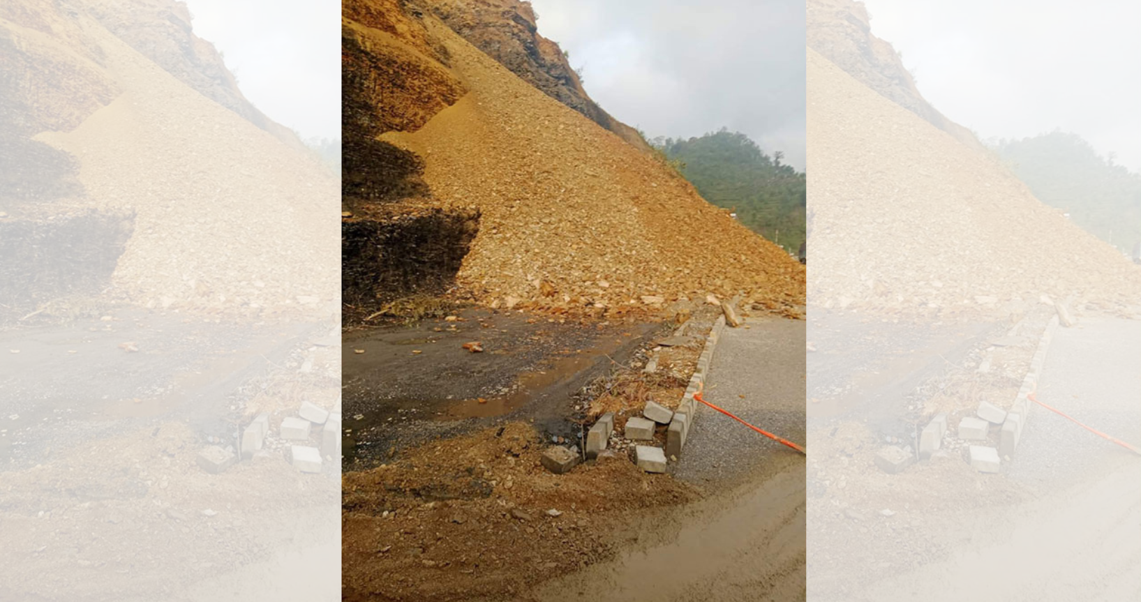 Damauli-Dumre road section obstructed