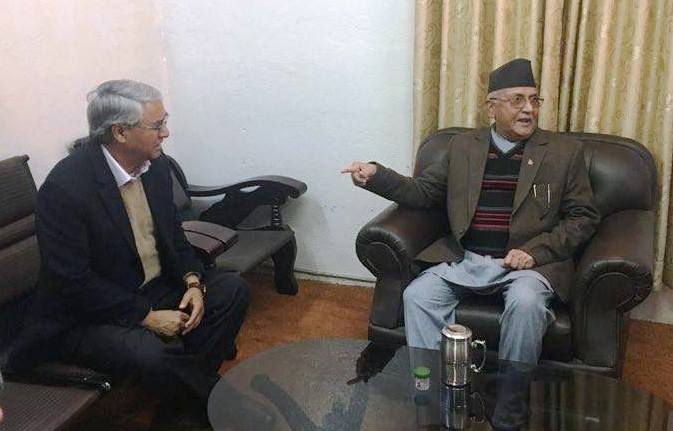 UML Chair Oli and NC President Deuba meet in Balkot