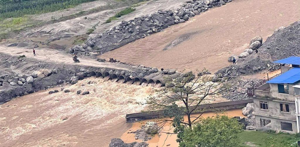 Floods in Melamchi wash away bridge