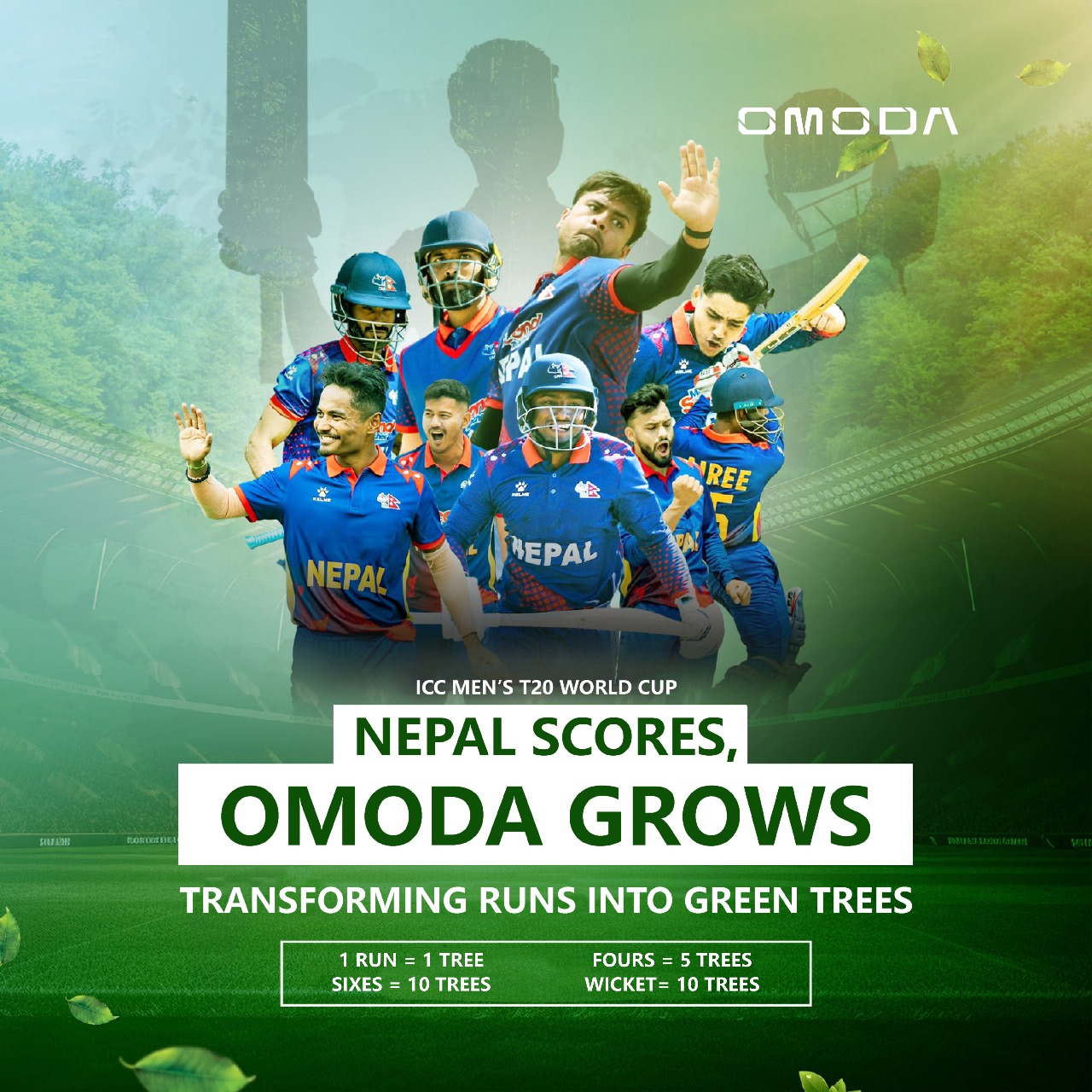 Nepal scores, OMODA grows: a World Cup initiative to transform runs into green trees