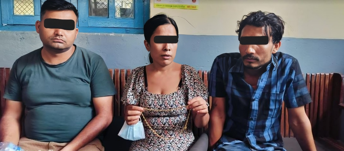 Gorkha woman Usha steals gold chain from taxi in Sundhara