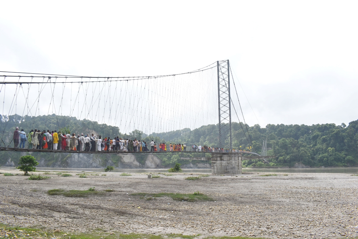 Suspension bridge linking Balmiki Ashram comes into operation