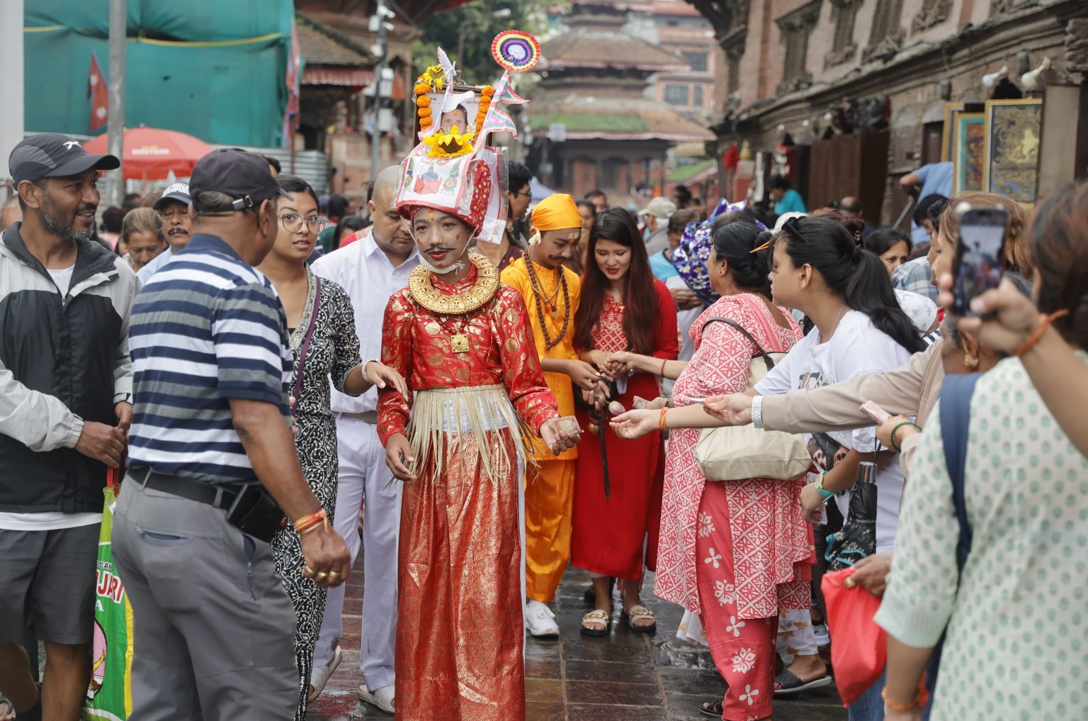 Festive atmosphere of Gai Jatra in Basantapur (photos)