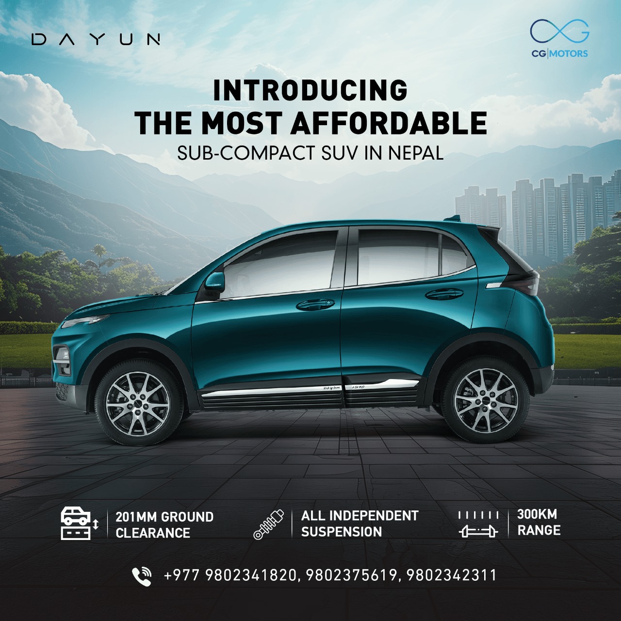 CG Motors launches Dayun Yuehu sub-compact SUV in Nepal