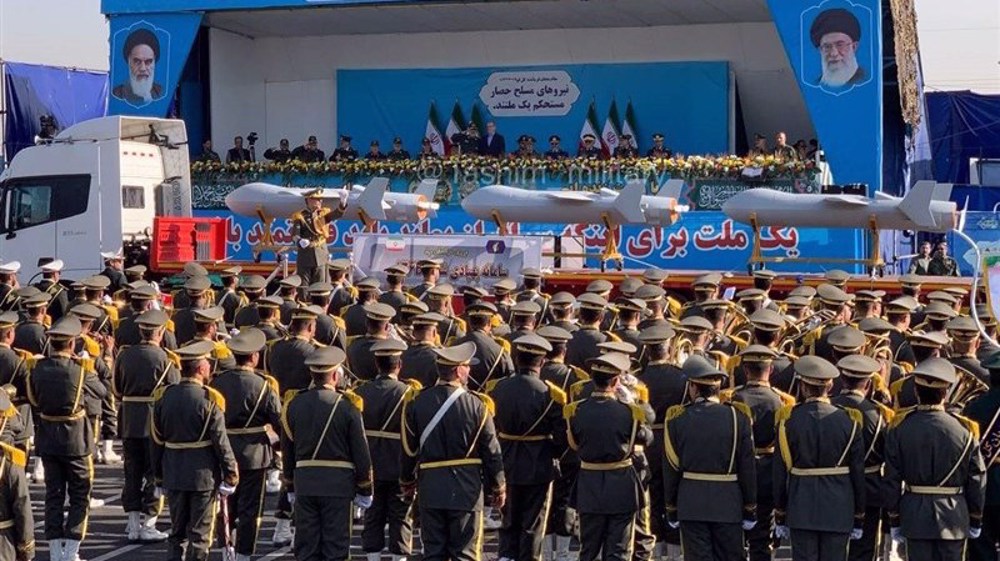 Iran unveils indigenous missile & drone at military parade