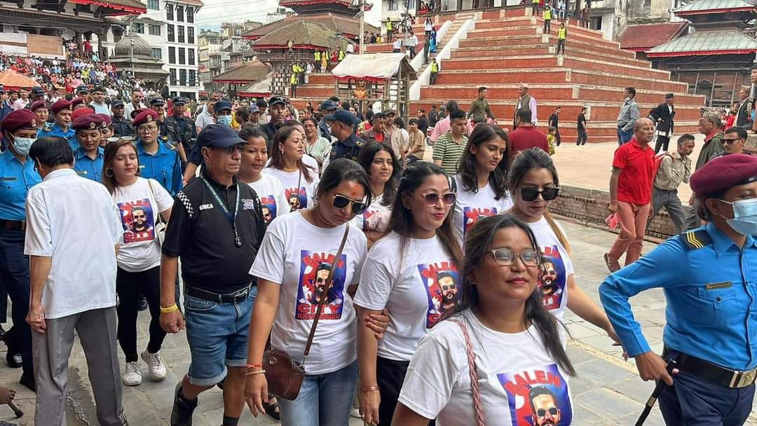 Balen Shah’s supporters chased from Indra Jatra