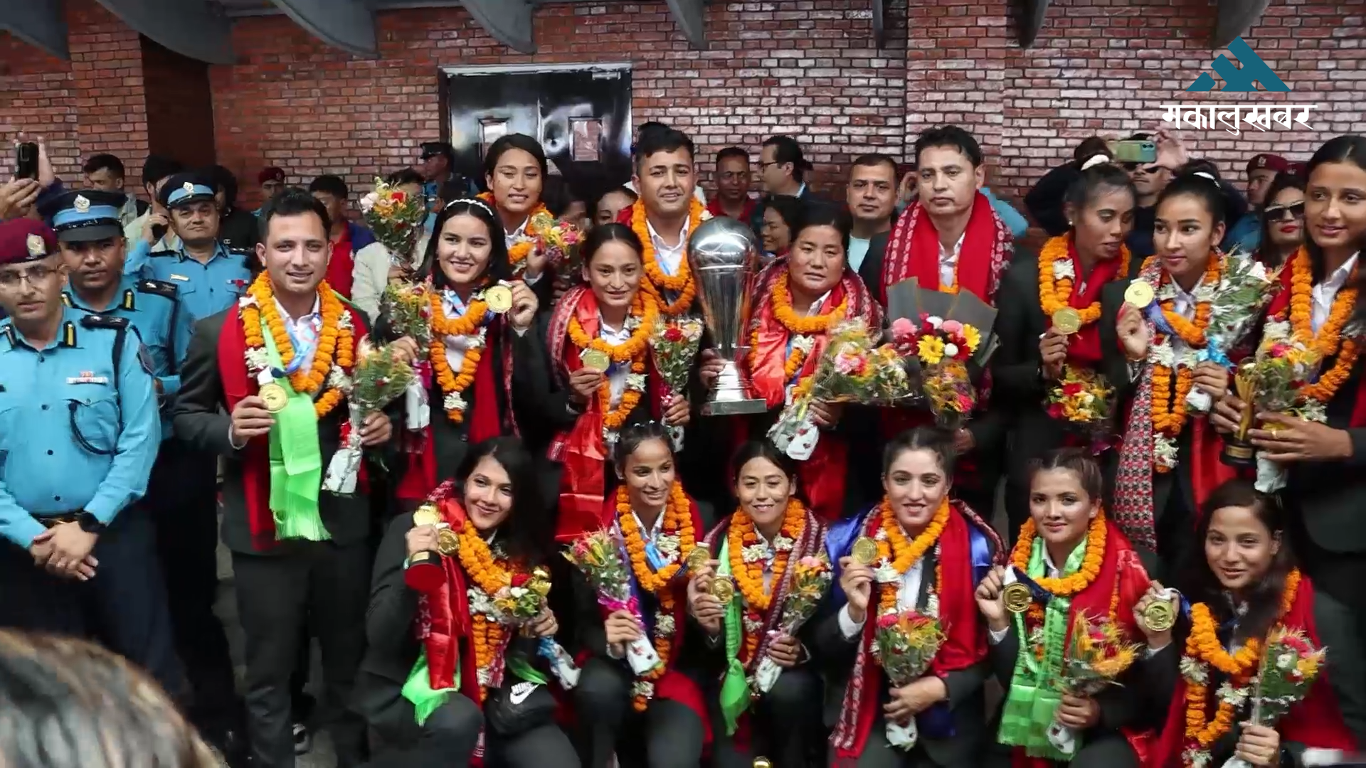 Grand welcome for Nepal Police Club after CAVA Women’s Volleyball Championship (video)