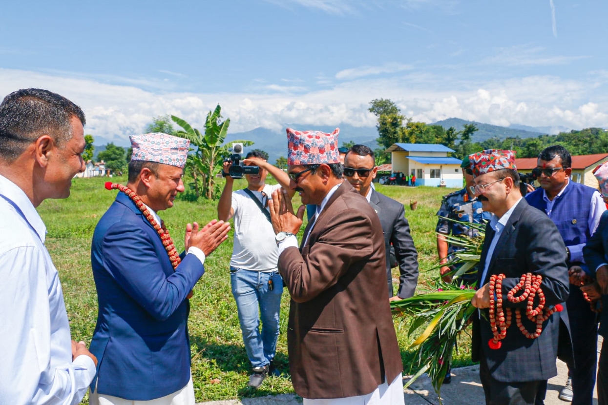 Minister Khadka makes first visit to home district Sankhuwasabha