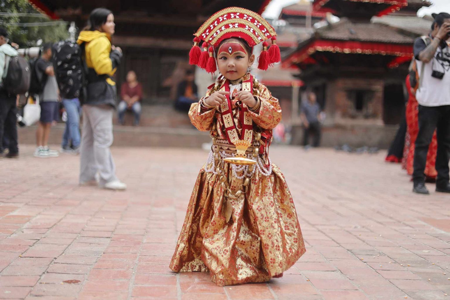 Mass Kumari Puja held at Hanuman Dhoka (photos)