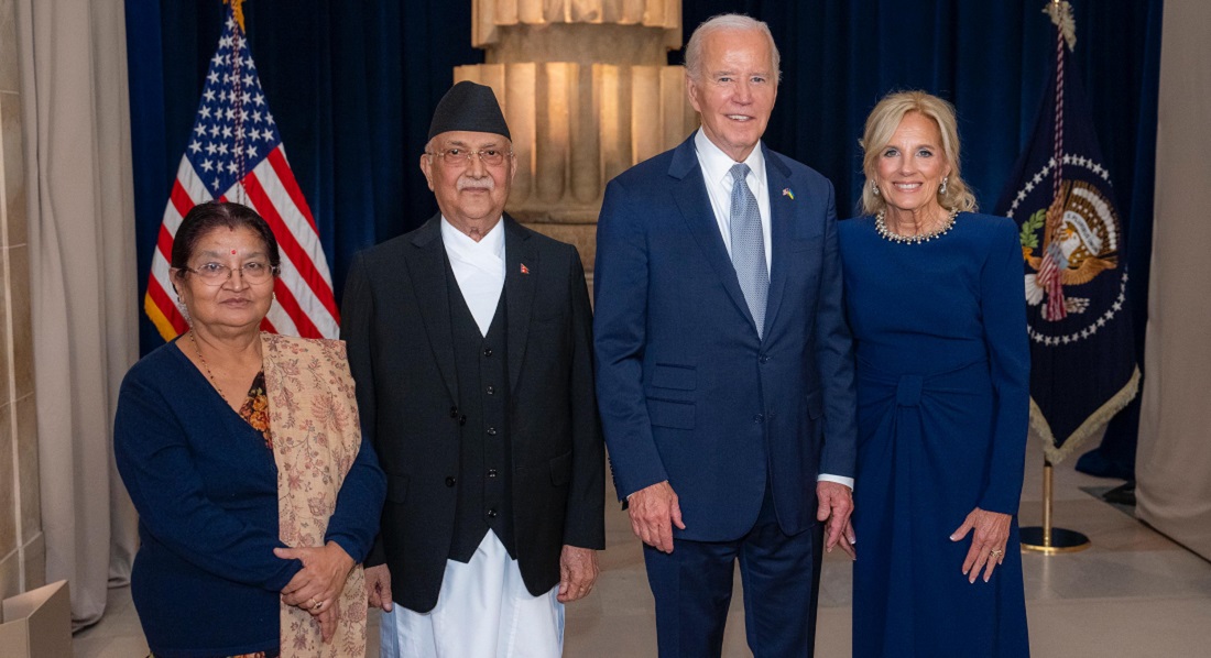 PM Oli attends President Biden’s reception