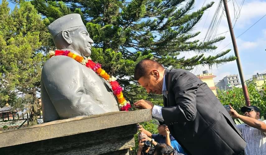 DPM Singh honours late Ganesh Man Singh on Memorial Day