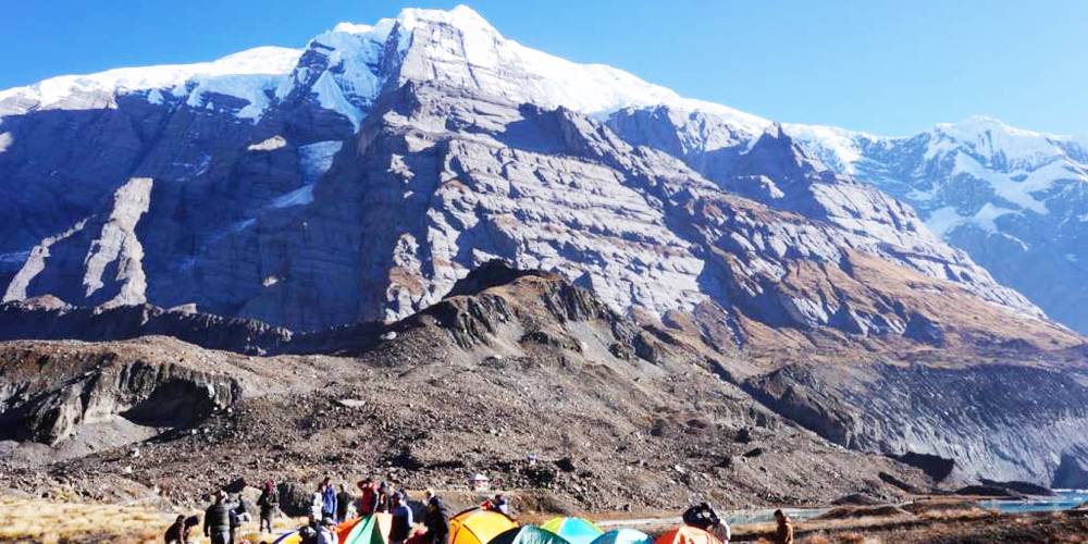 Annapurna base camp filled with domestic tourists