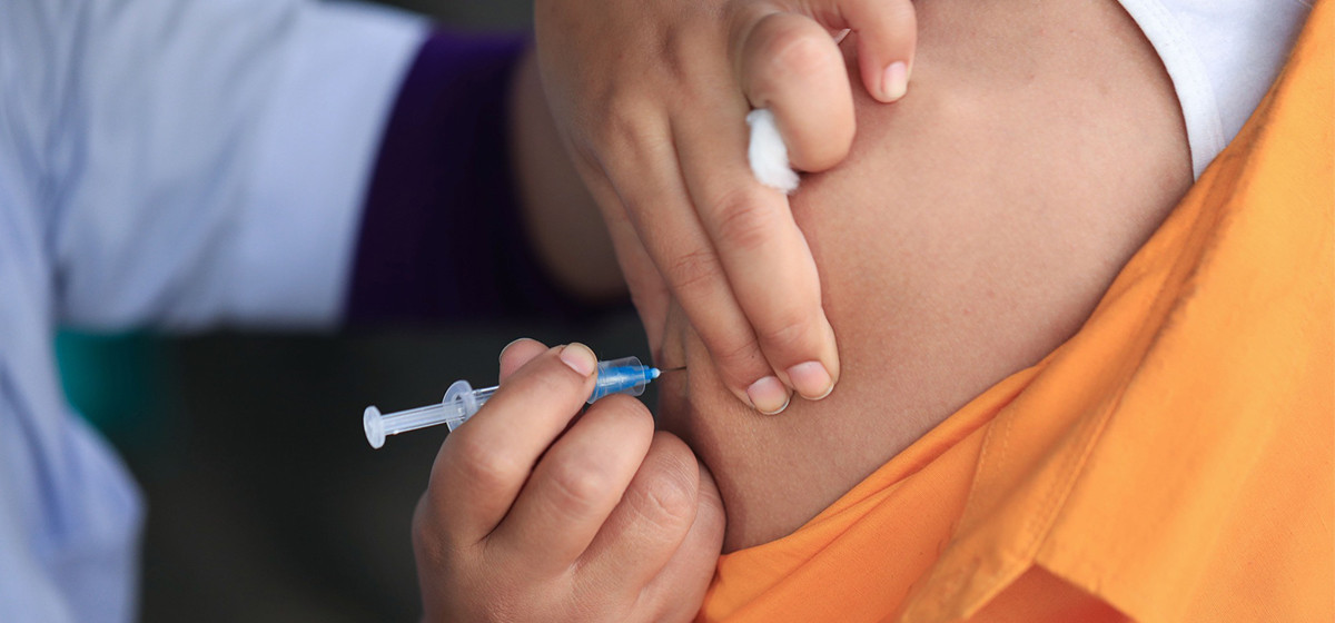 14,000 adolescent girls of Tanahun being administered HPV vaccination