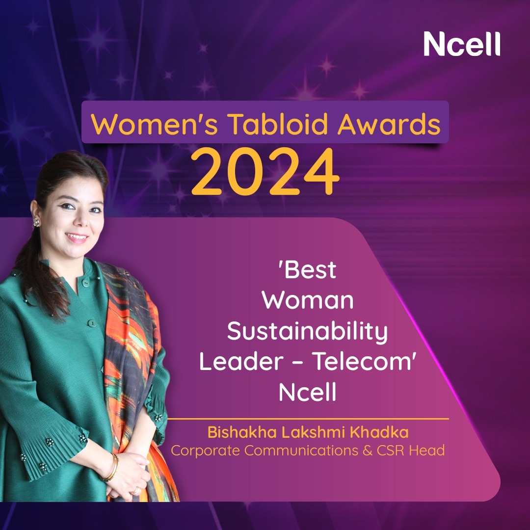 Ncell’s Bishakha Khadka wins ‘Best Woman Sustainability Leader’ award