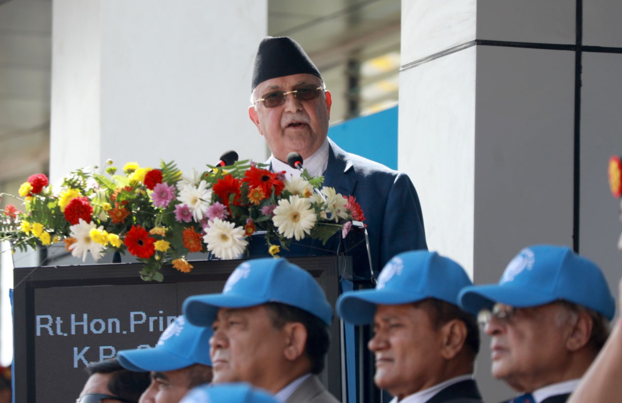 PM Oli commends UN peacekeepers on UN Day, insists on collective fight against common threat from climate change