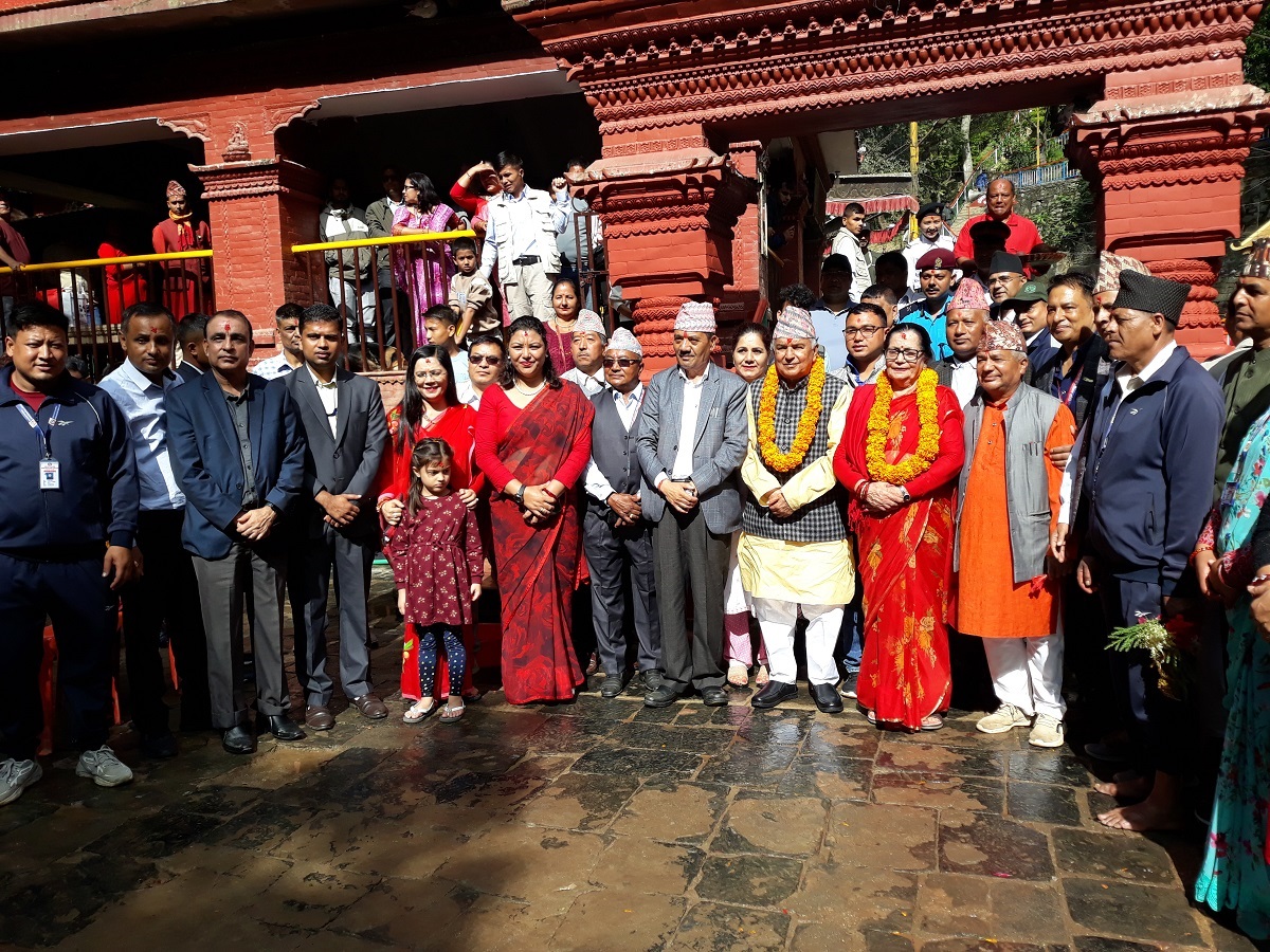 President offers prayers at Dakshinkali Temple