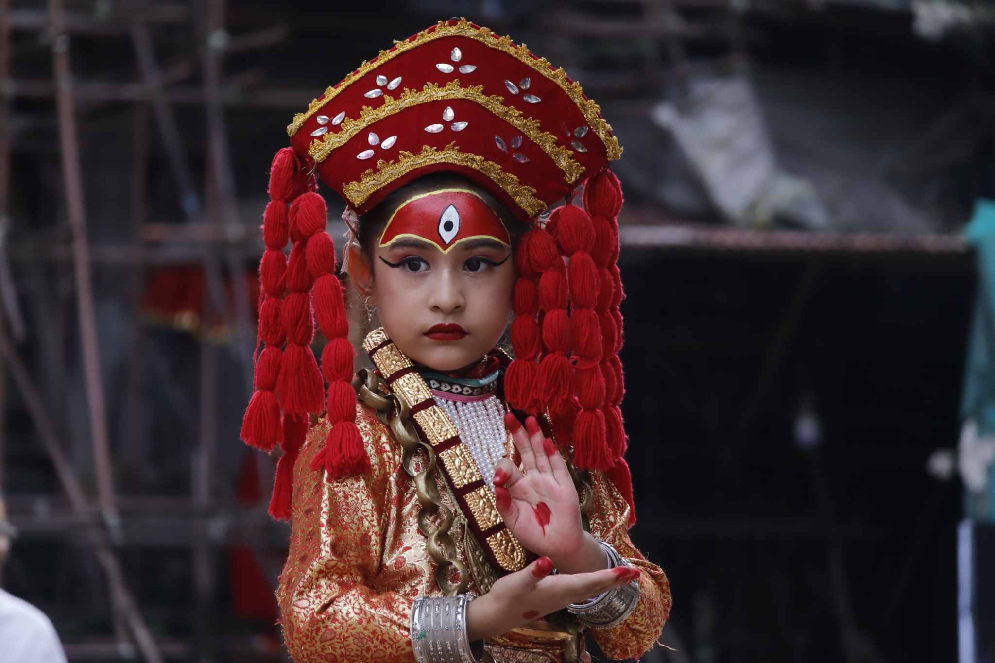 Living Goddess Kumari taken to visit Pachali Bhairab