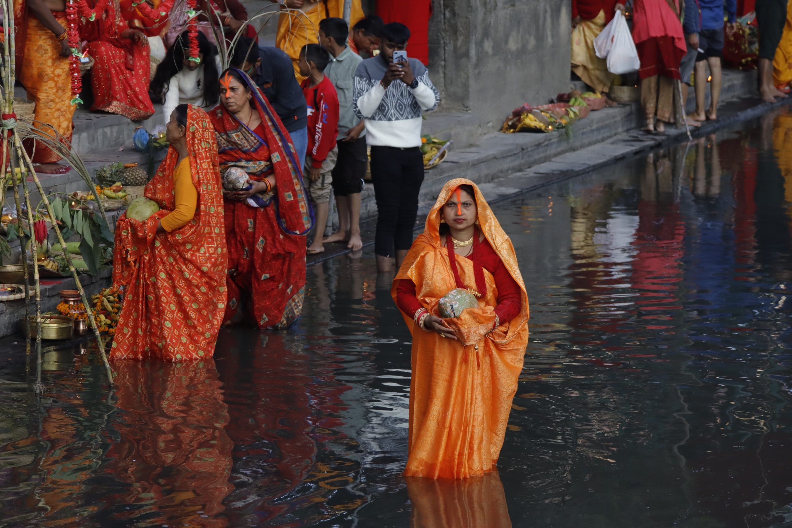 Sarees provided to 500 underprivileged women observing Chhath fast