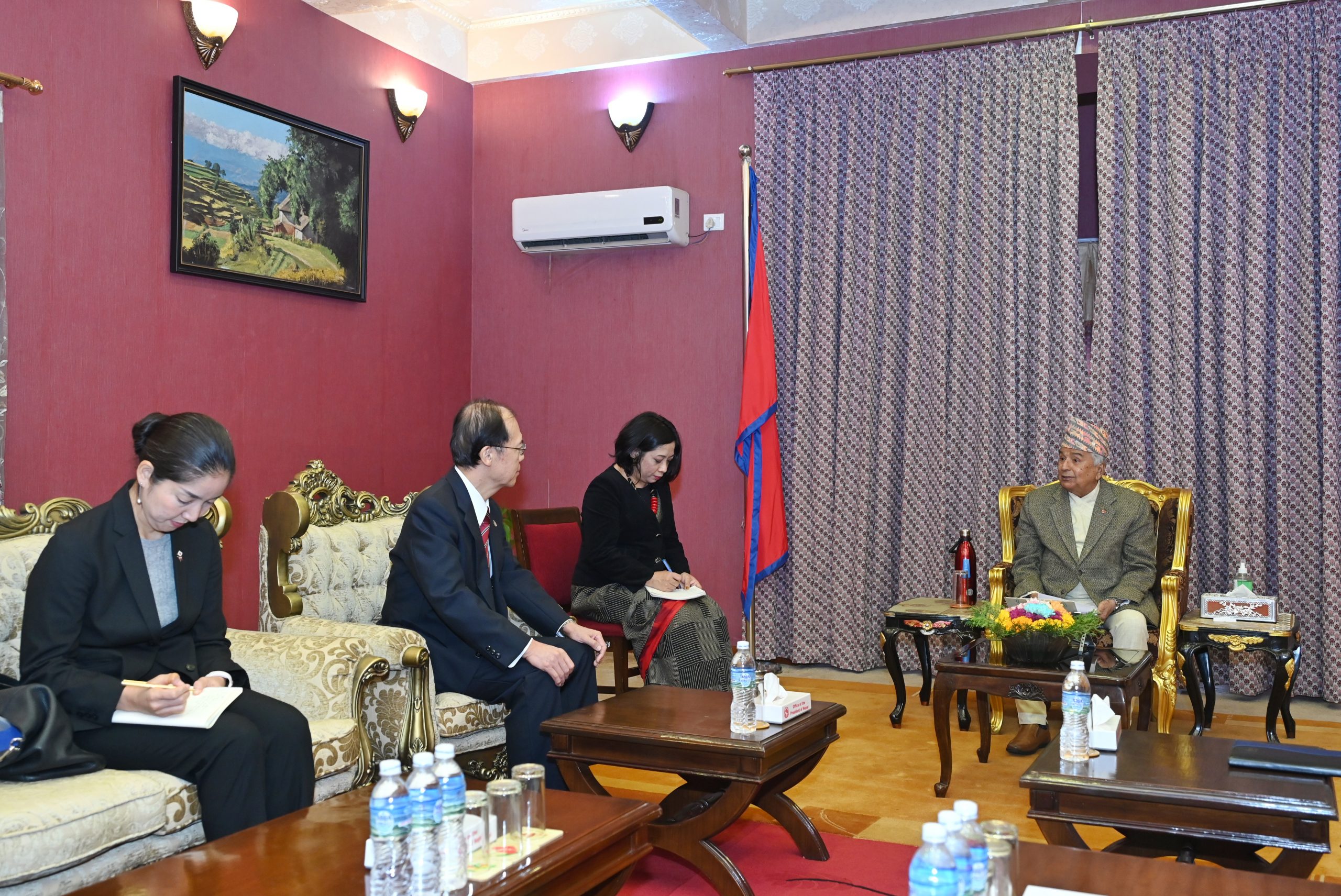 Japanese & Sri Lankan ambassadors hold farewell meeting with President Paudel