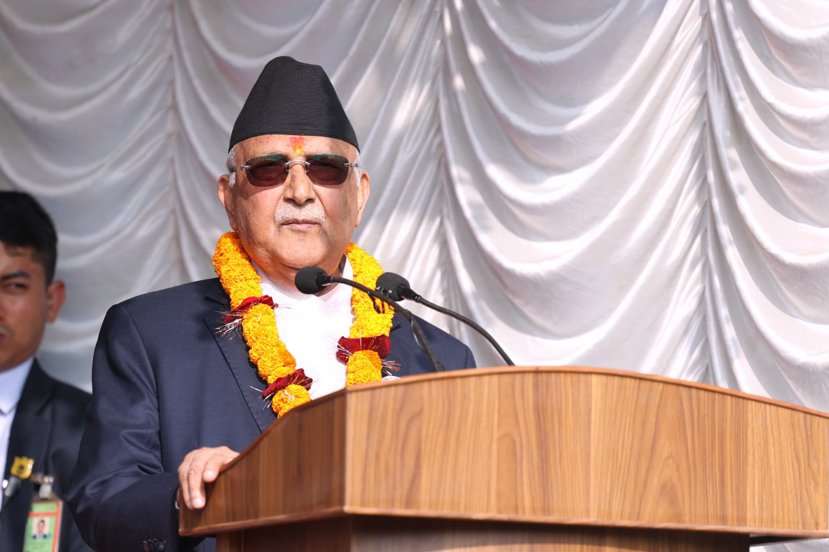 Prime Minister Oli in Lumbini