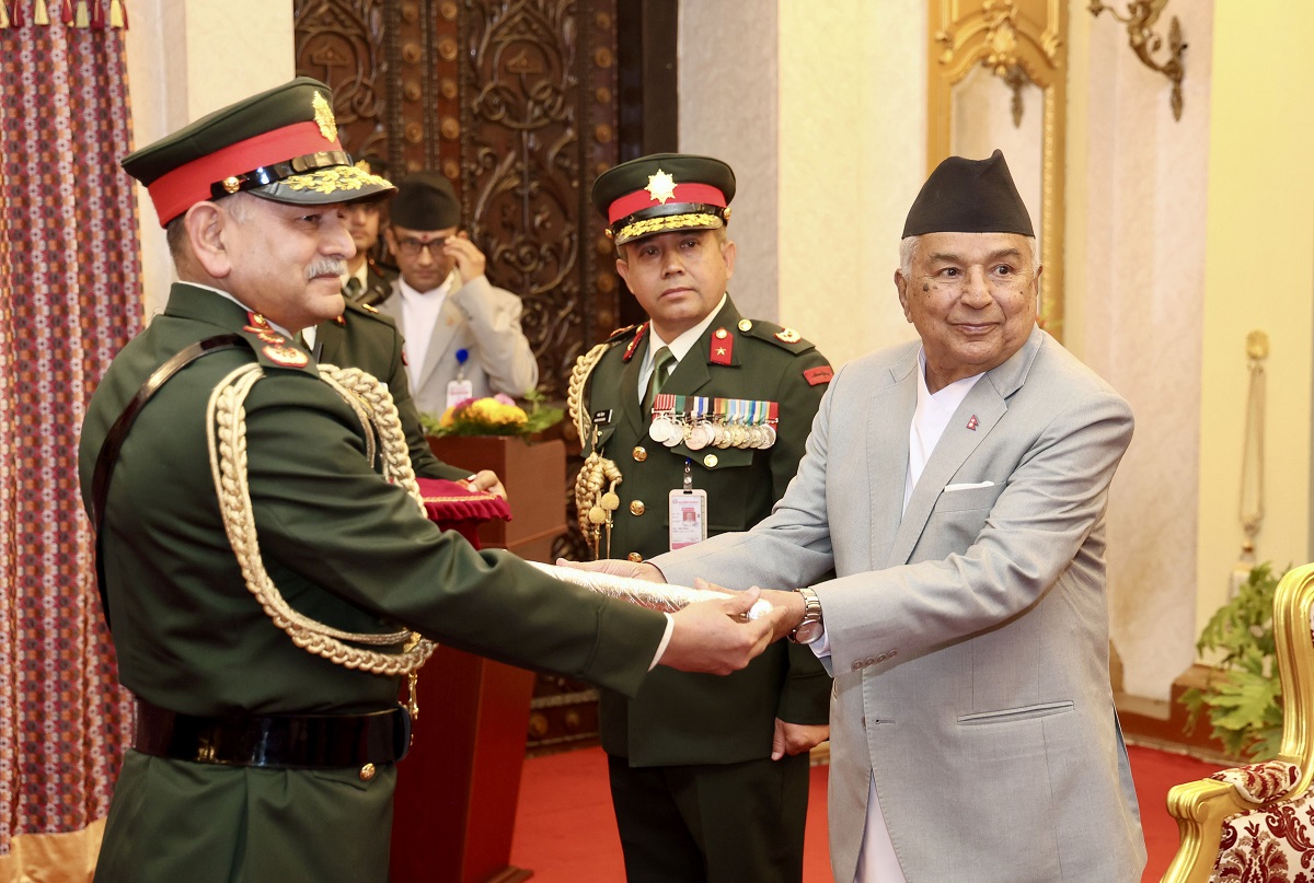 President Paudel awards ‘Honorary General Insignia’ to Indian Army Chief