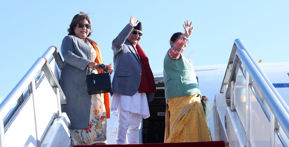 Prime Minister Oli leaves for Kathmandu