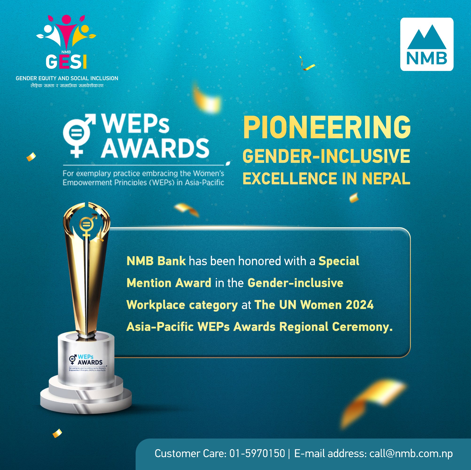 NMB Bank recognized at the 2024 Asia-Pacific WEPs Awards for gender-inclusive workplace