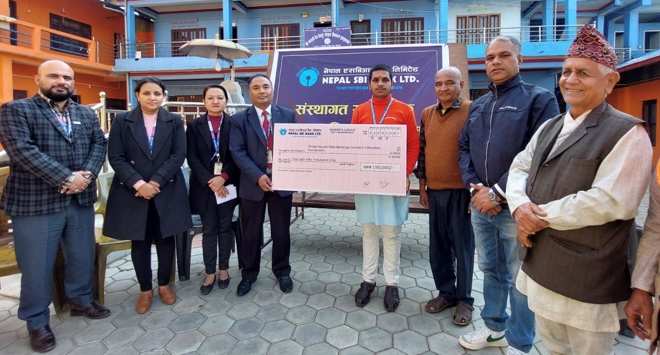 NSBL conducts CSR at Shree Gayatri Bed Bedanga Sanskrit Vidhyalaya Gurukulam, Ratnanagar, Chitwan